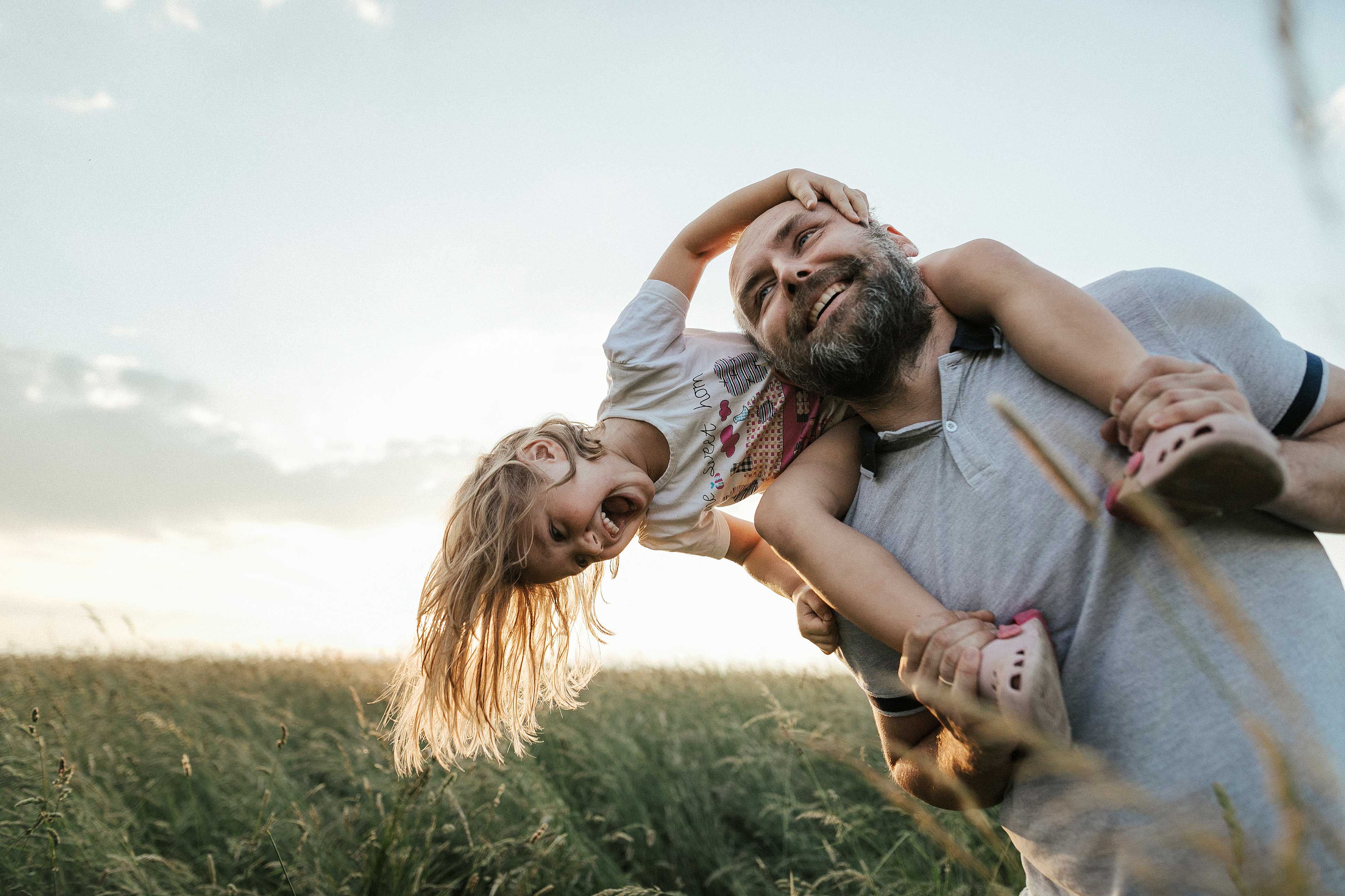 Father and daughter enjoying nature